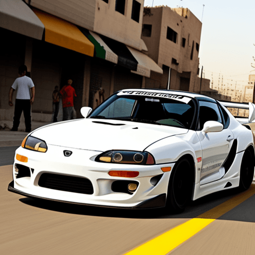 AI generated: Fat syrian kid in a supra drifting 