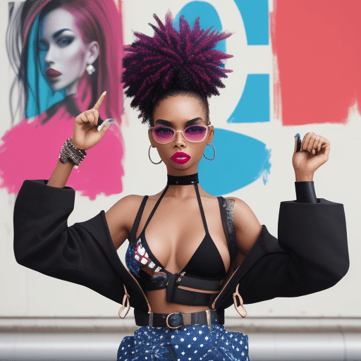 AI generated: bold beauty, artistic expression, empowered style, visualimpact, hairstyleinnovation, fashionphotogr...