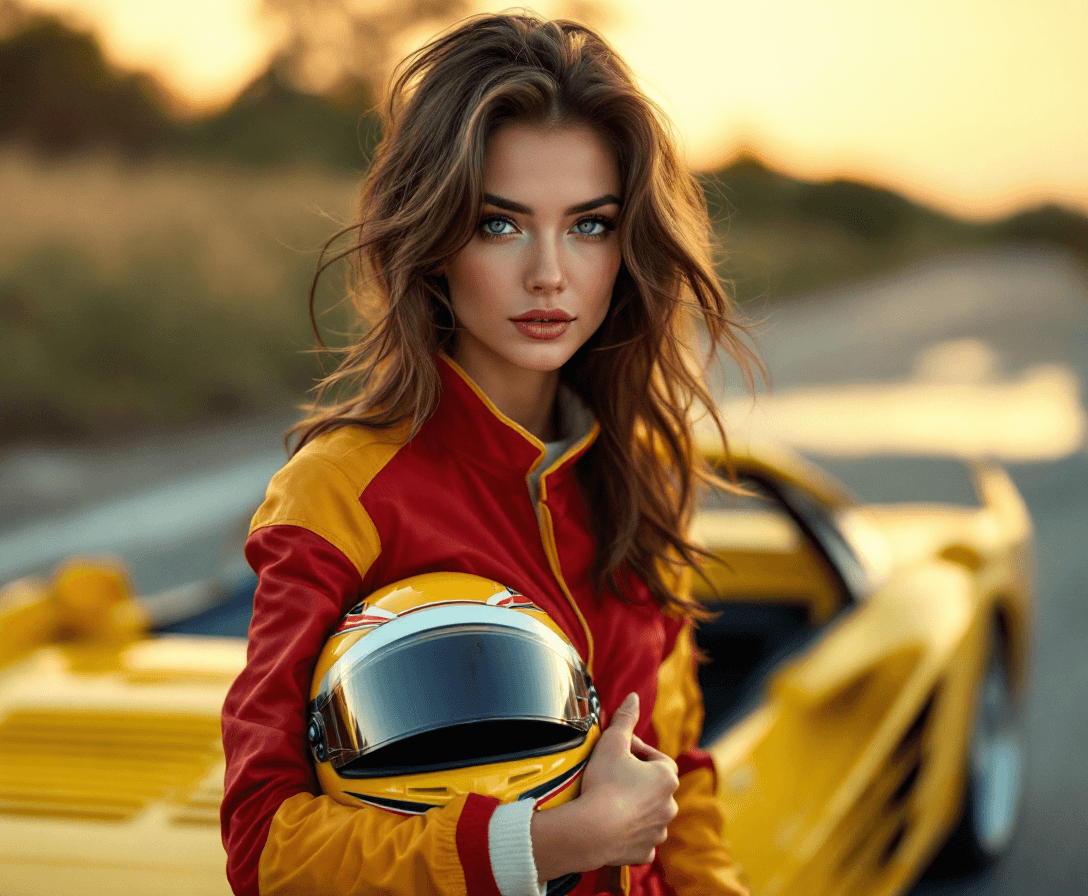 AI generated: A professional ((Full Body)) head to foot profile photograph of a gorgeous brunette Italian supermod...