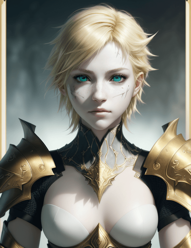AI generated: Portrait beauty face, realistic skin texture, asymmetrical eyes front view::1.0, (((Final Fantasy ae...