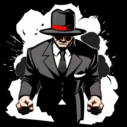 AI generated: 2D illustration of In mafia mens strong outlines, bold traces, high contrast, (professional vector) ...