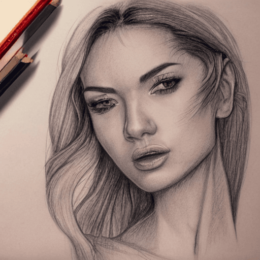 AI generated: color detailed and intricate pencil sketch | full body nude | perfect body | seductive | symmetrical...