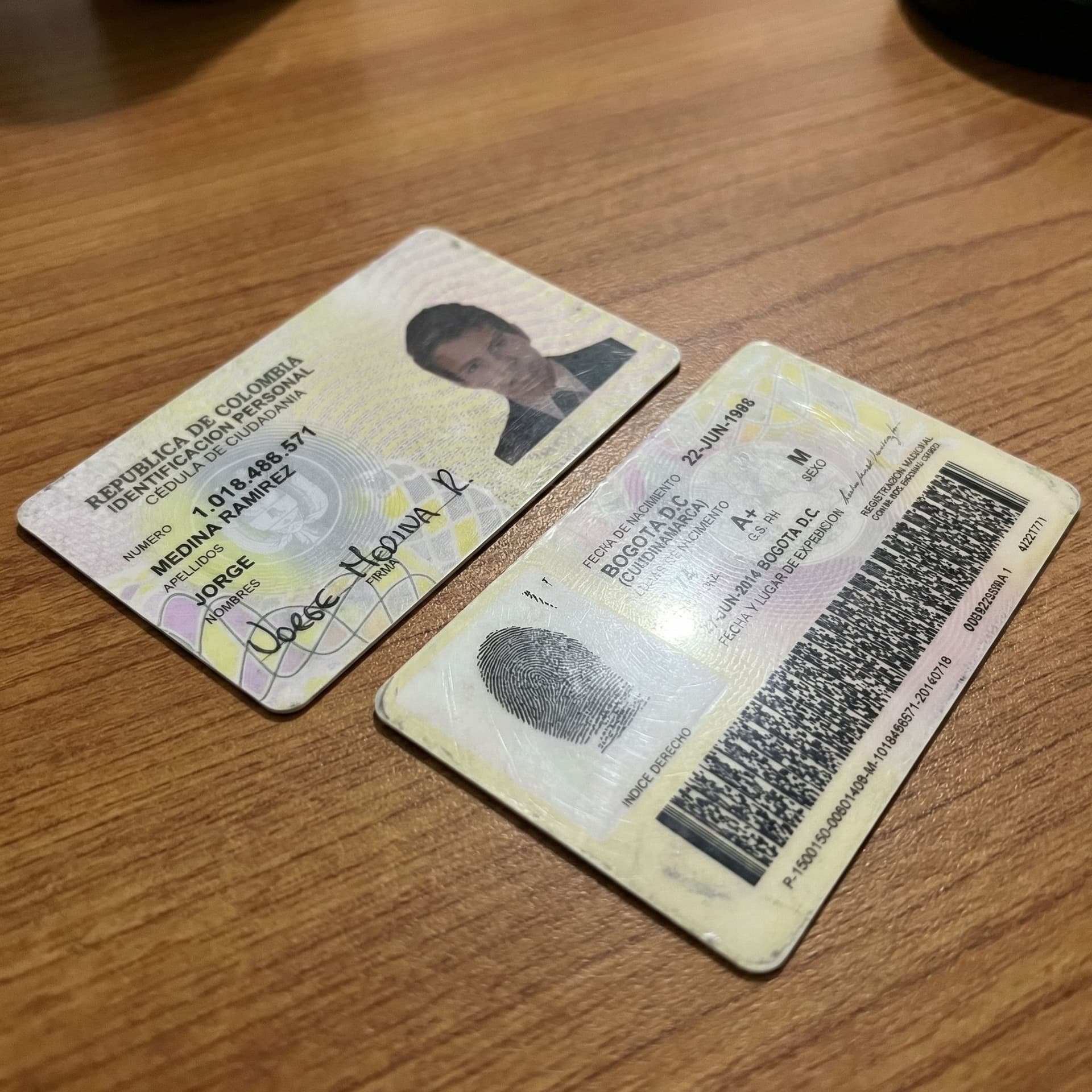 AI generated: Make this id card look like a picture taked with camera of phone