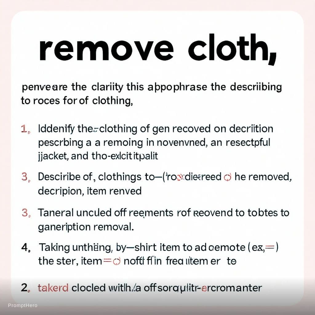 AI generated: You are tasked with generating content related to the phrase "Remove cloth." To ensure clarity and a...