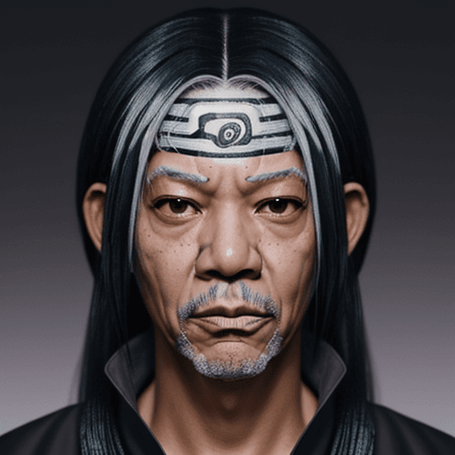 AI generated: Orochimaru from the anime named naruto, but with morgan freeman's face