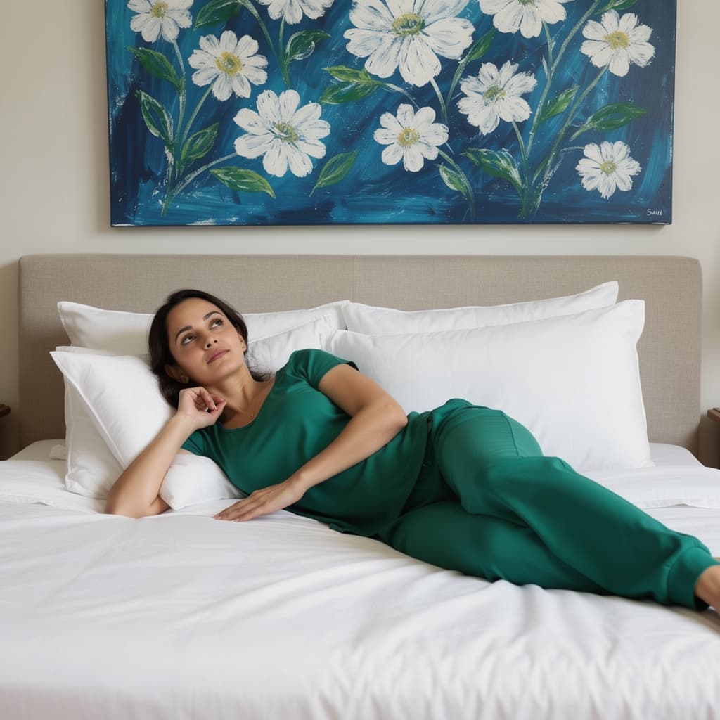 AI generated: Nude laying in bedroom.