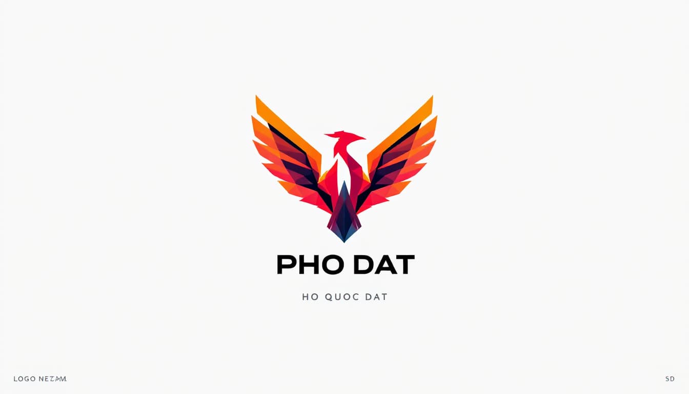 AI generated: A sleek and modern logo design for a tech startup, featuring a stylized geometric phoenix icon with ...