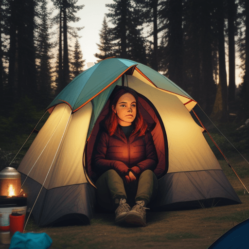 AI generated: a woman  camping
