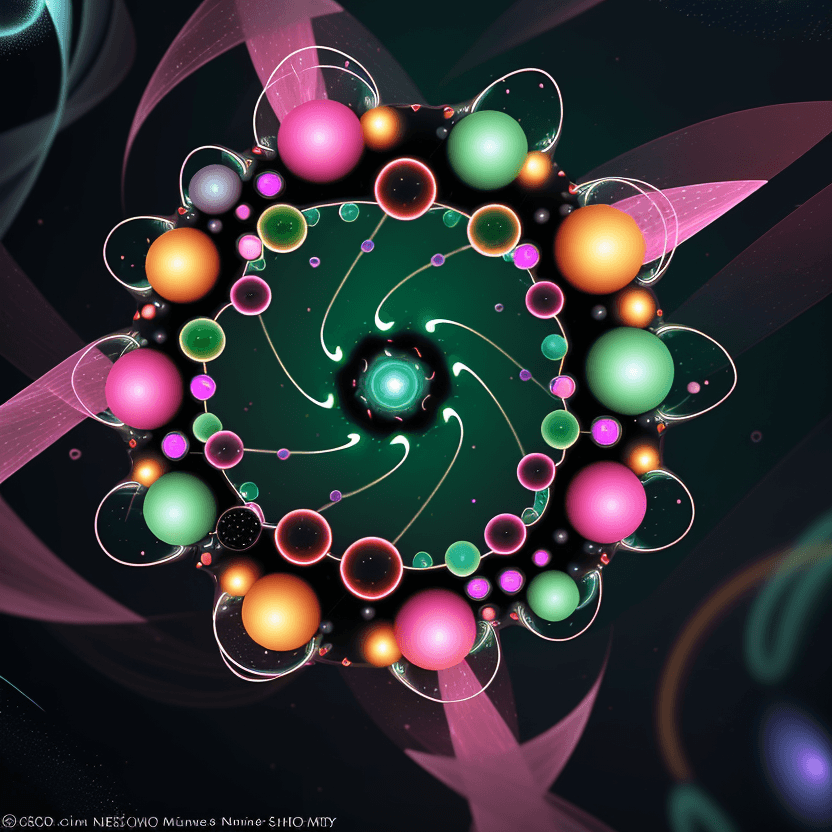 AI generated: The Nanoparticle Swarm - A mesmerizing phenomenon of luminous particles, swirling in an ever-changin...