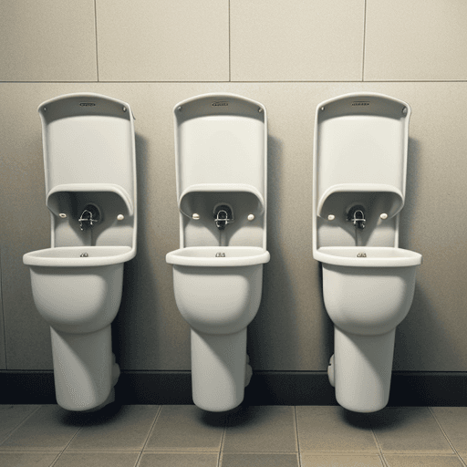 AI generated: wall-hung girls' urinals