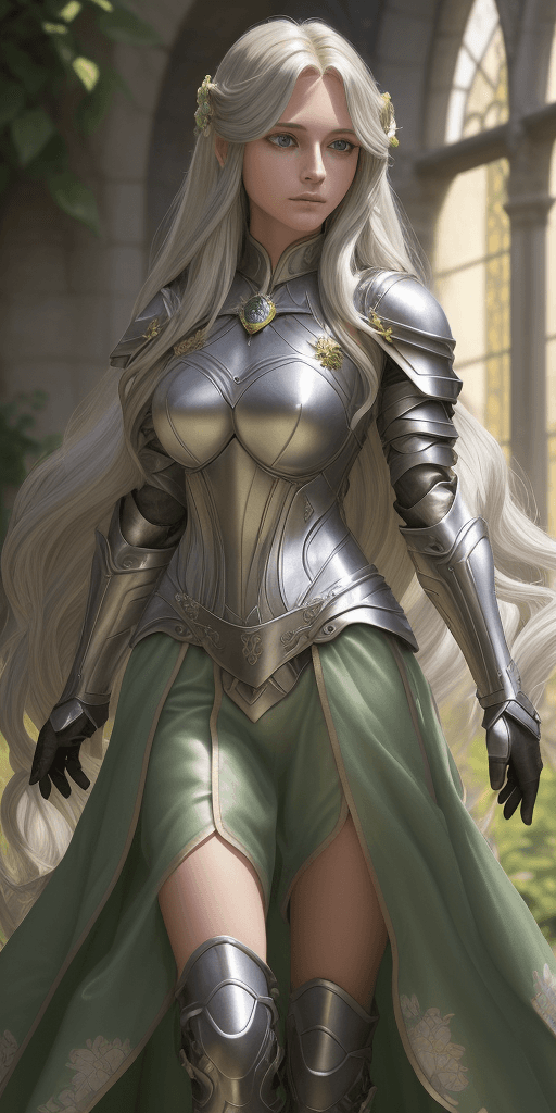 AI generated: Name: Vira de l'Étoile Age: 25 Appearance: Hair: Long, silky, golden hair with silver highlights, sy...