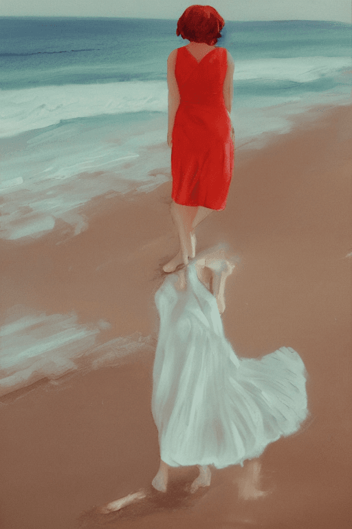 AI generated: (masterpiece, best quality), a beautiful woman in her early 30s wearing a sexy pastel-colored sun dr...