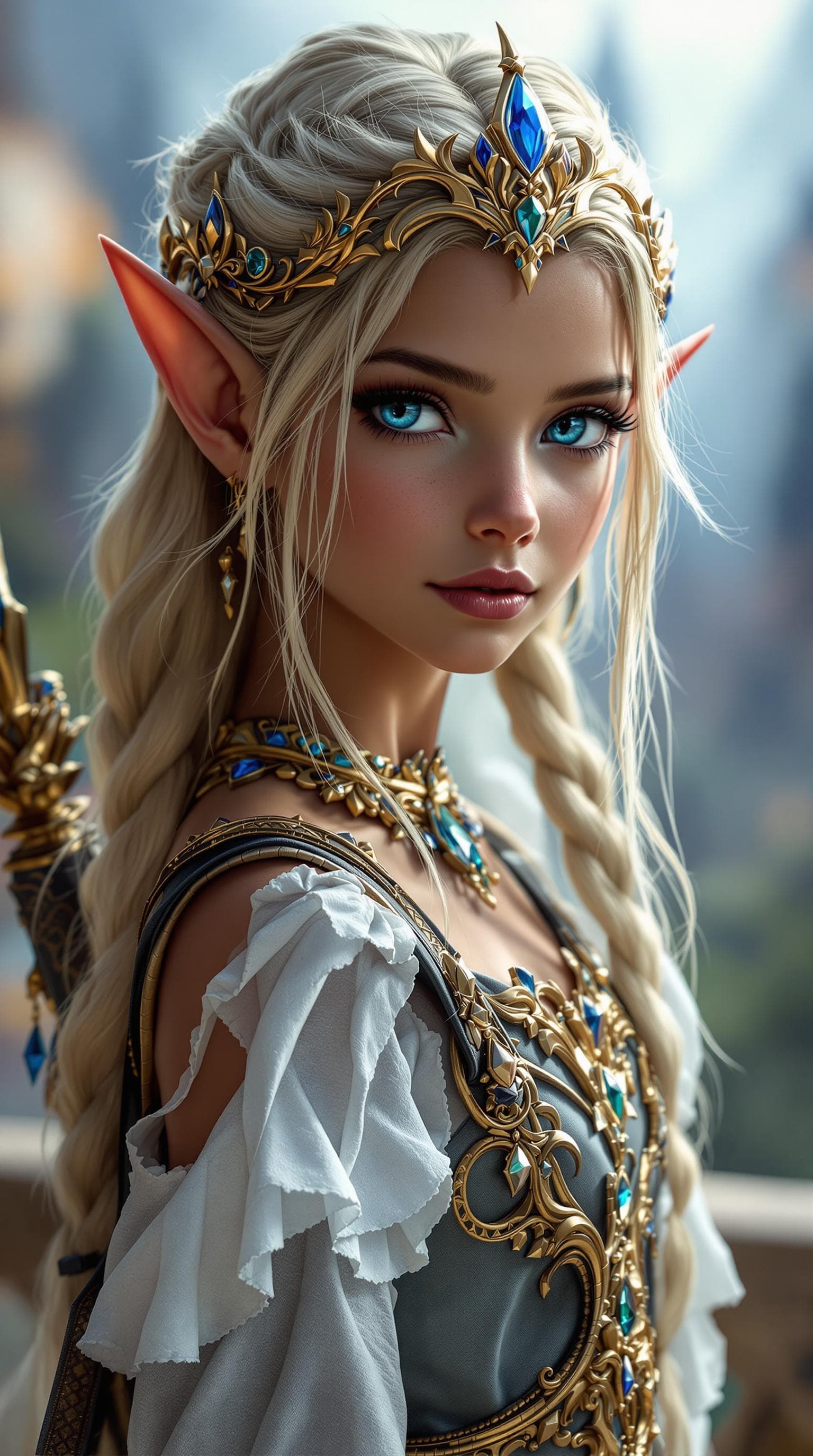 AI generated: a professional photo of a exceptionally of the most beautiful blood elf princess girl in the world, ...