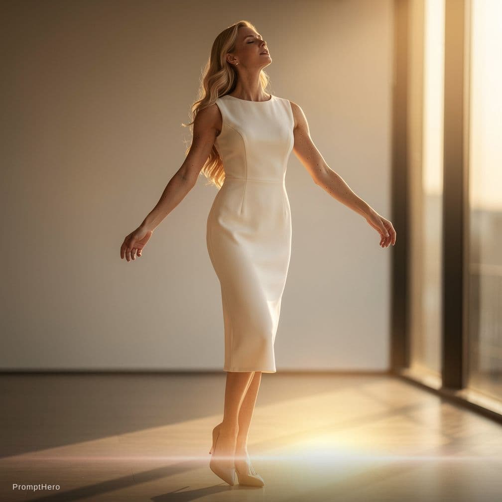 AI generated: A breathtaking modern fine-art photograph of a statuesque 28-year-old white perfect 
tlooking woman ...