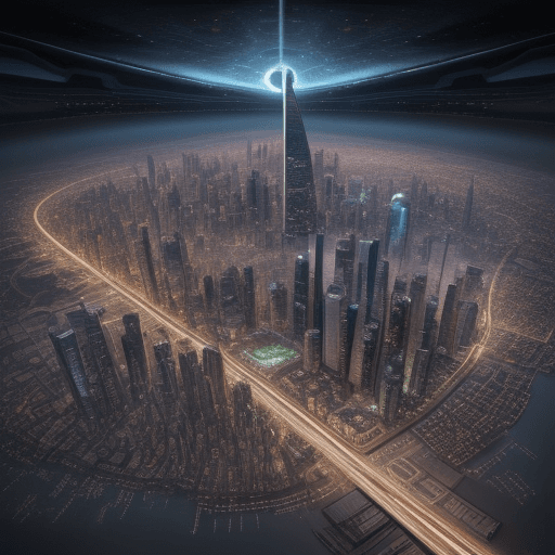 AI generated: what a big city will look like in the year 5000
