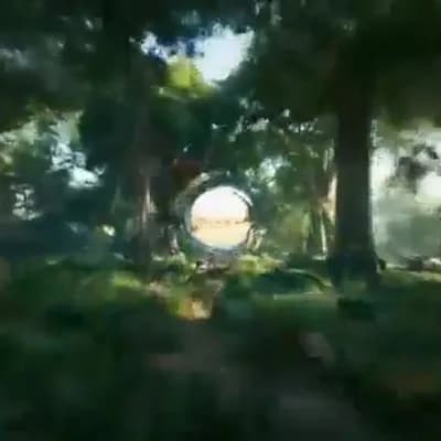 AI generated video: Portals through different imaginary worlds