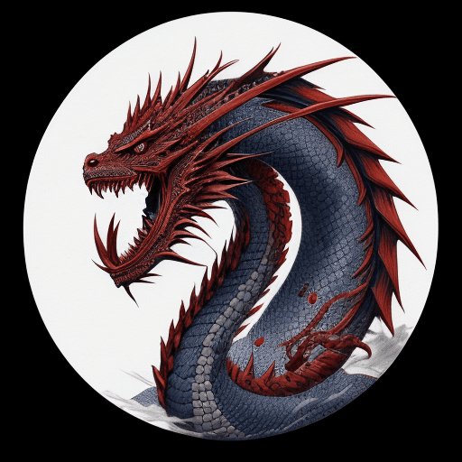 AI generated: japanese dragon tattoo drawing, in the style of matthias jung, kerem beyit, uhd image, authentic dep...