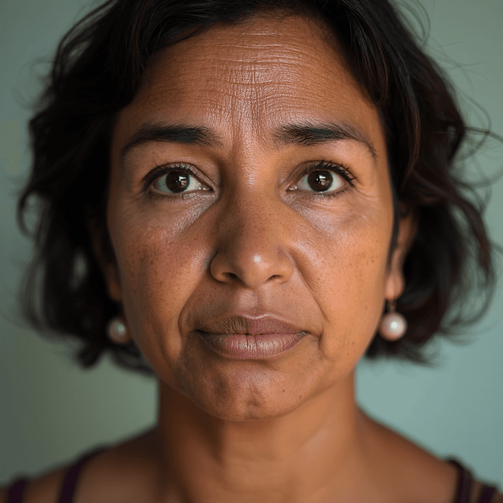 AI generated: raw photo, low contast, (head and shoulders portrait:1.57), (dominican woman 48-years-old :1.15), (p...