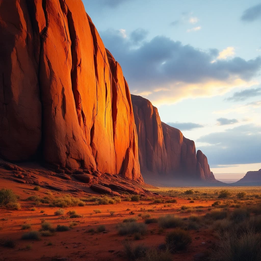 AI generated: uluru, ayers rock transforming into an old man rising to his feet