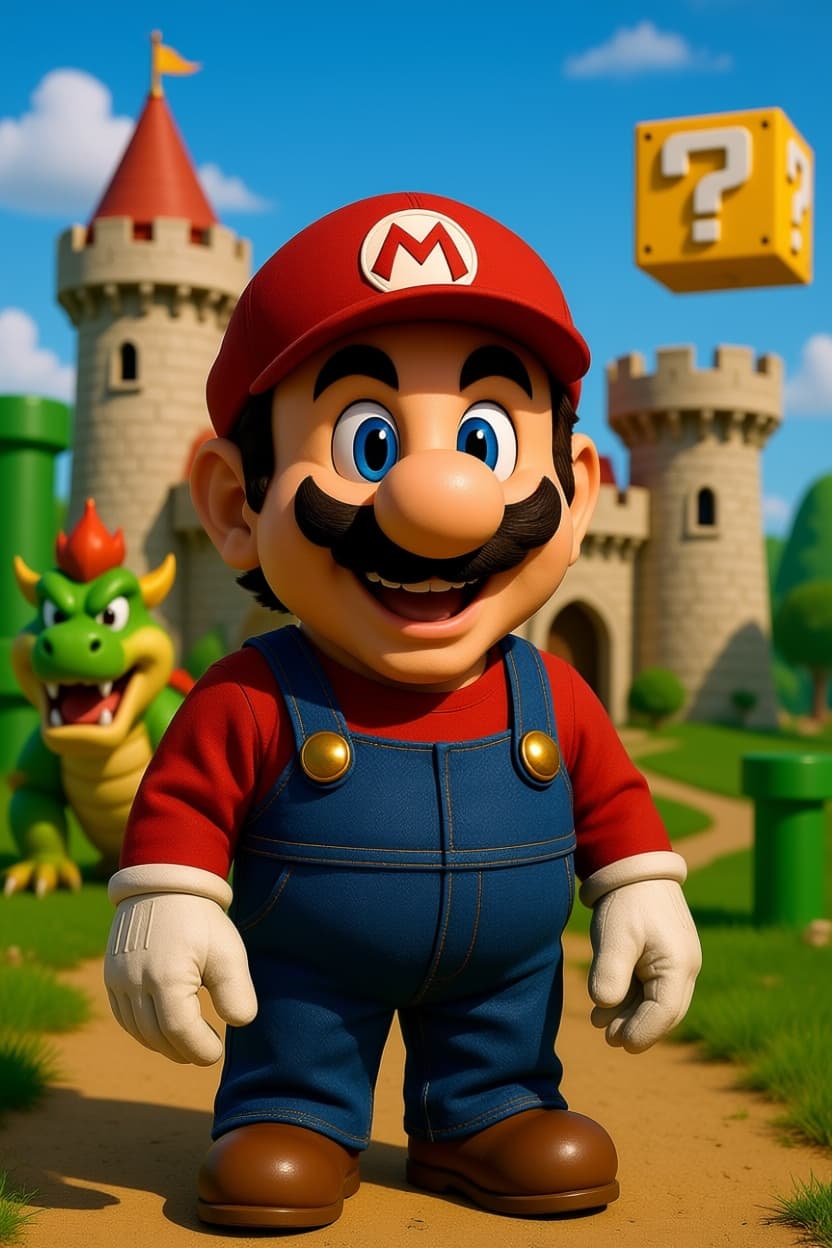 AI generated: Place him on Bowser´s castle