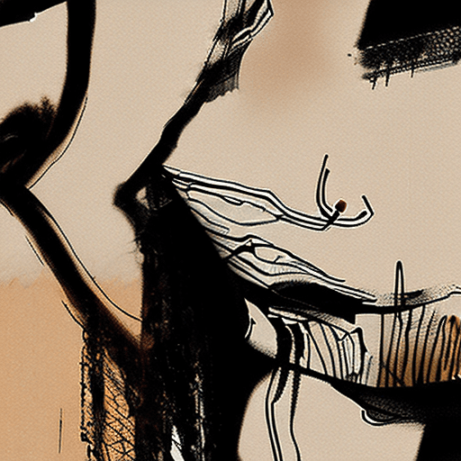 AI generated: nude, nsfw, aesthetic, painterly style, modern ink, Asian girl, sensual, sultry,  expressive pose, u...