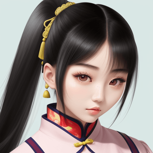 AI generated: Chinese girl, pony tale, beautiful face, cute, Kpop fashion
