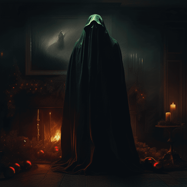 AI generated: (the ghost of christmas past), brutal composition, digital painting, dramatic, gloomy, emotionally p...