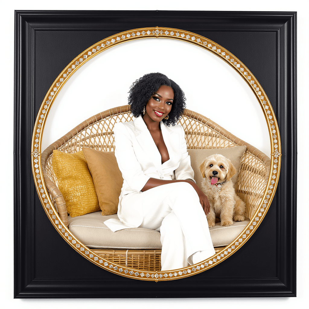 AI generated: isolated on a white background. Centered image. 400 pixels. Full-body view: In high relief, a black ...