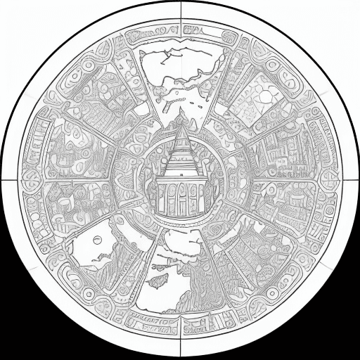 AI generated: colouring page for aduts, world travel, cartoon style, thick lines, low details, no shading