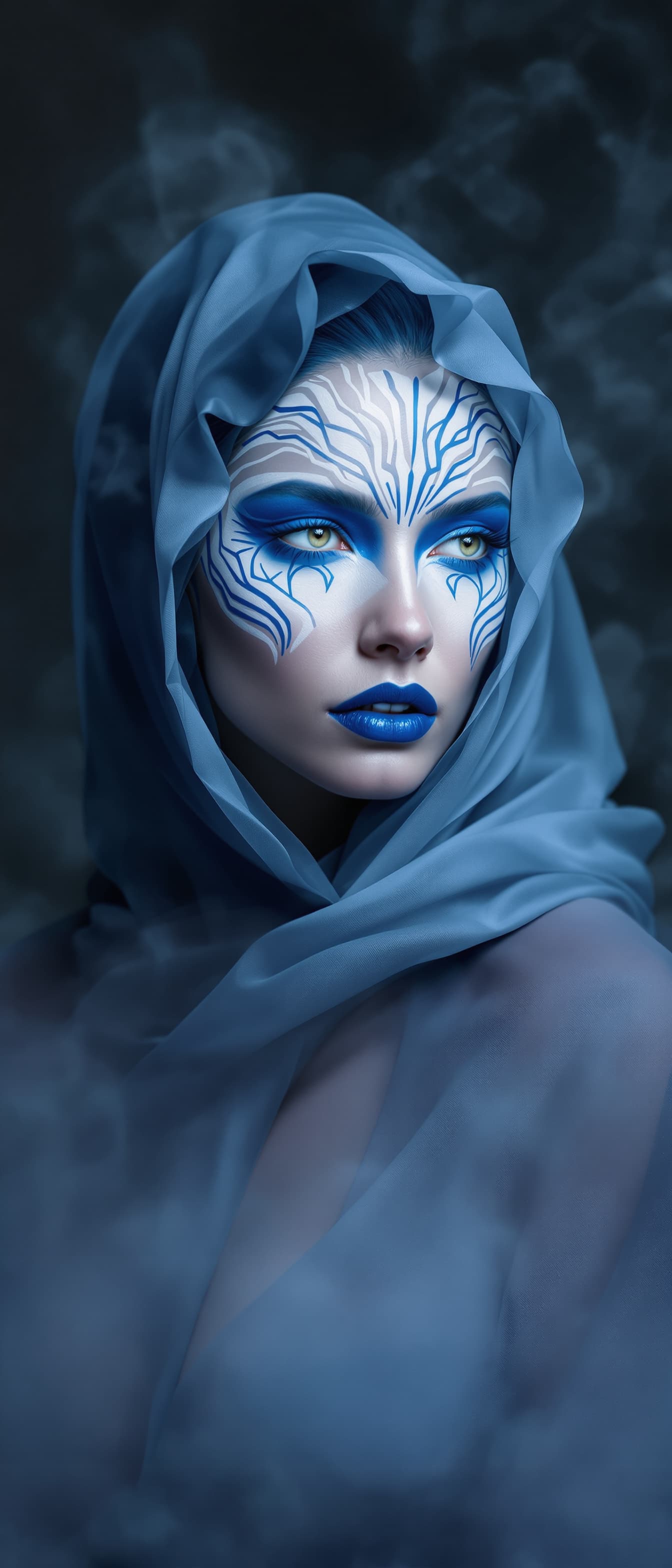 AI generated: "Fashion fine art imagery, full-height vertical portrait. A stylish lithe supermodel in her early 20...