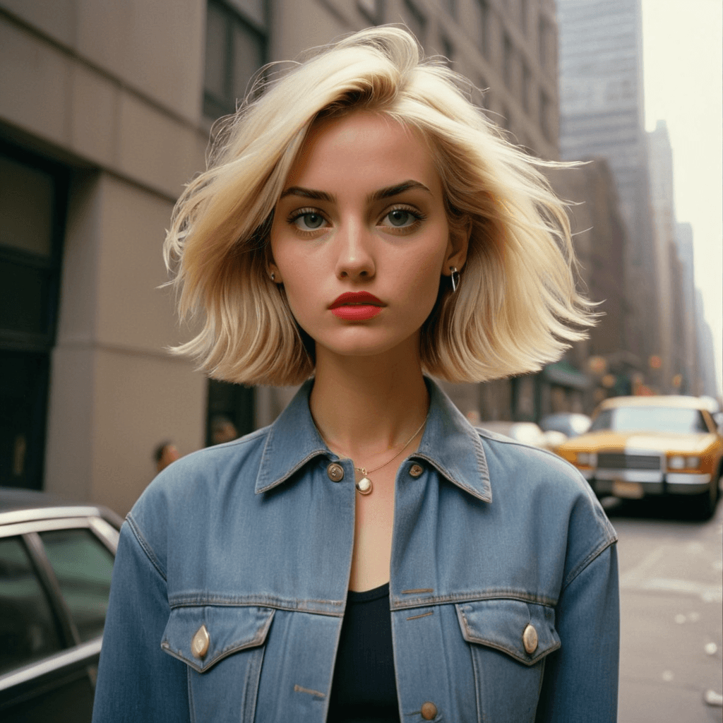 AI generated: In the gritty streets of 1990 Manhattan, a street-style photograph captures the essence of grunge fa...