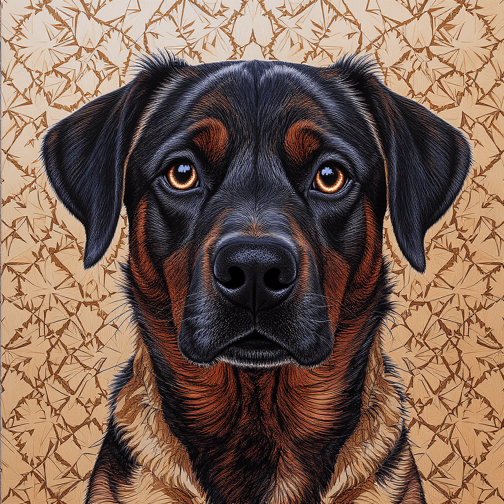 AI generated: Generate a fractal image of a dog with a blain background
