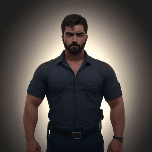 AI generated: hombre atractivo no tan musculoso que sea detective .que mire hacia el frente y que sea realista
