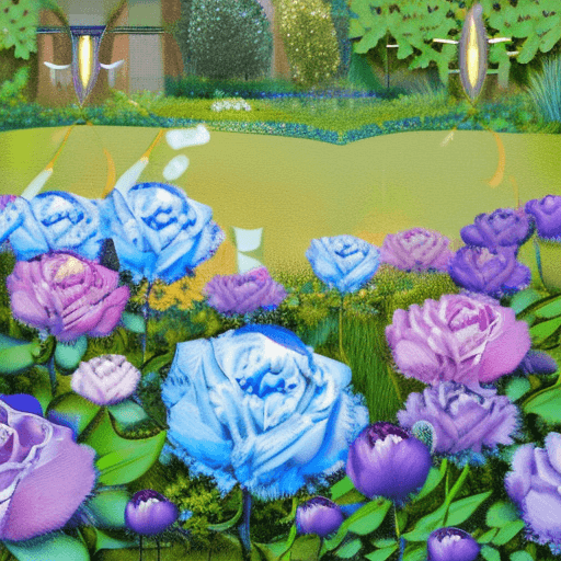 AI generated: A magical, hyperrealistic garden glowing under the soft light of a crescent moon. The garden is fill...