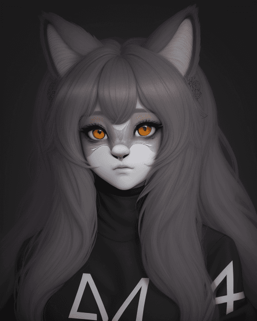 AI generated: loona, furry, anthro, eyes, eyebags, tired, shaded face, an x ornament, smooth shading,, realistic, ...