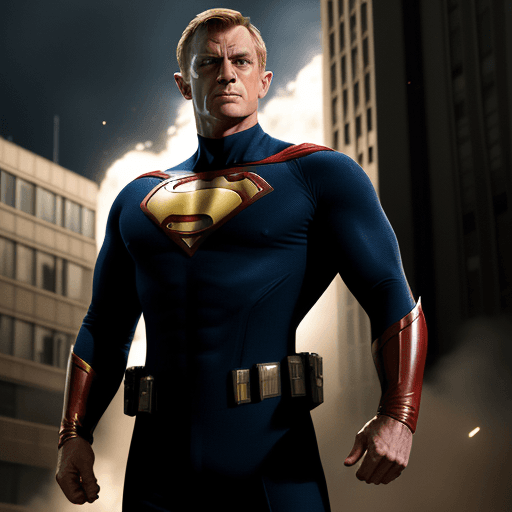 AI generated: Hollywood blockbuster. Superhero fighting the baddies and saving the day. Think 'James Bond' meets '...