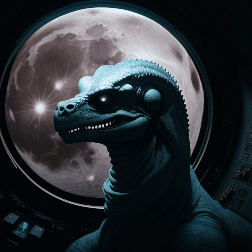 AI generated: Movie frame, 8k HD, hollow moon, interior of the moon, spacestation, reptillians