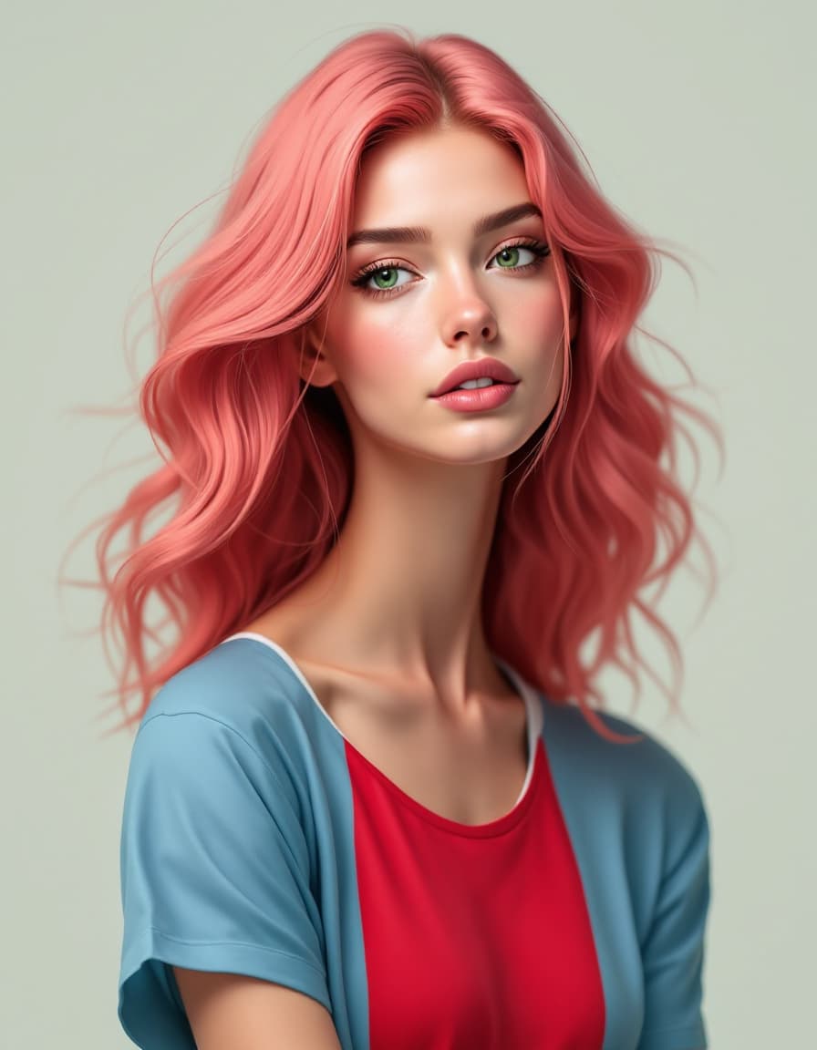 AI generated: Chica de anime clasico, pelo color rosa , ojos color verde , con grandes proporciones , que tenga ca...