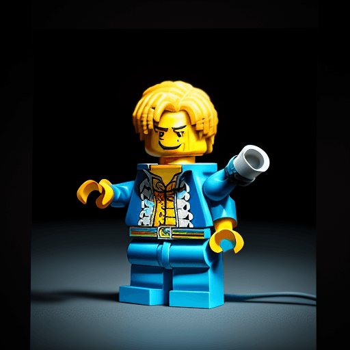 AI generated: mecro shot, Lego one piece, artistic color variations, GF32-64mm f/4 lens, studio lights