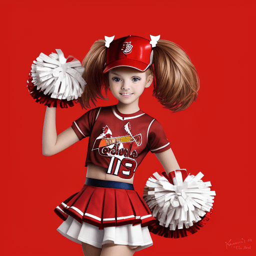 AI generated: St. Louis Cardinals 13-14 year old robot cheerleader