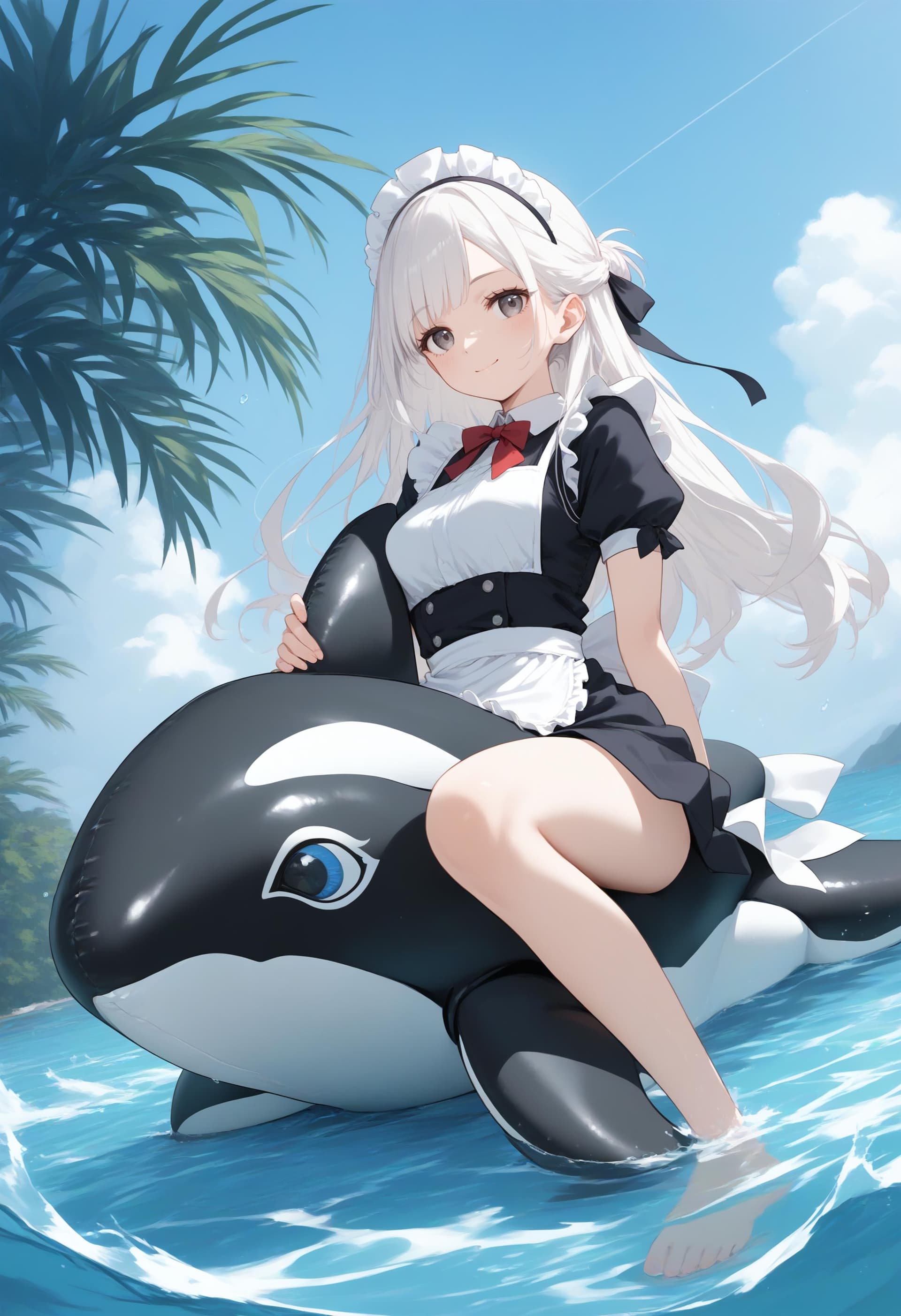 [Illust&XL&Pony] inflatable orca / inflatable toy / シャチフロート / シャチ浮き輪 / イルカフロート