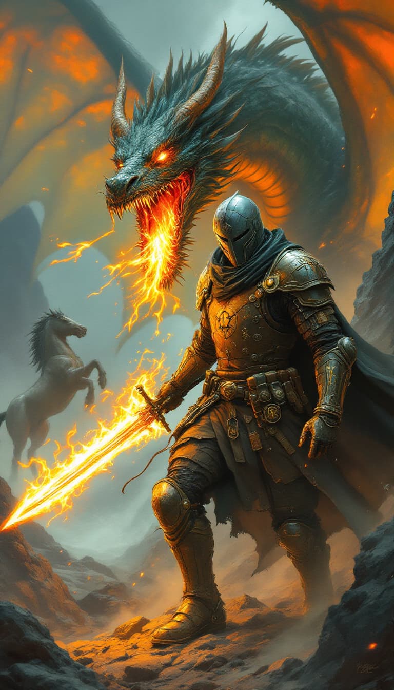 AI generated: Envision a knight from the years 1100s, clad in a steampunk-style tactical suit of armor,and helmet ...