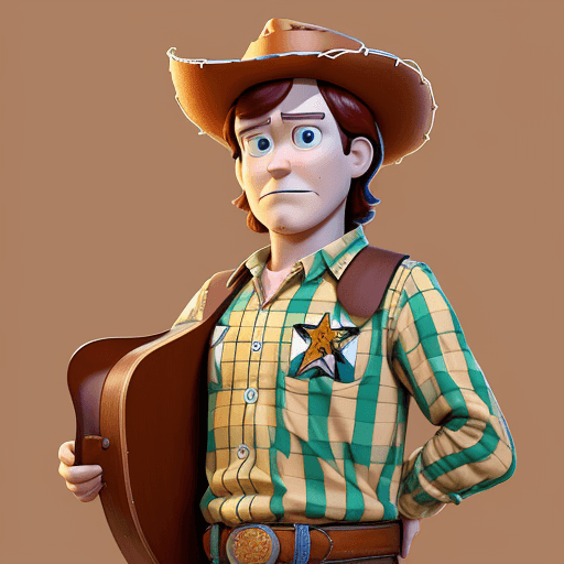 AI generated: javier milei 55 years old, as woody fat from Toy story 
