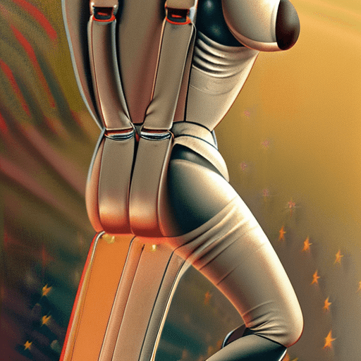 AI generated: " a retro sci-fi space age rocketeer with a lusty expression naked exposing her bare boobies and vah...