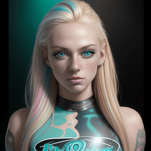 AI generated: a stunning realistic photograph portrait of a beautiful blonde 20 year old woman, wearing roller der...