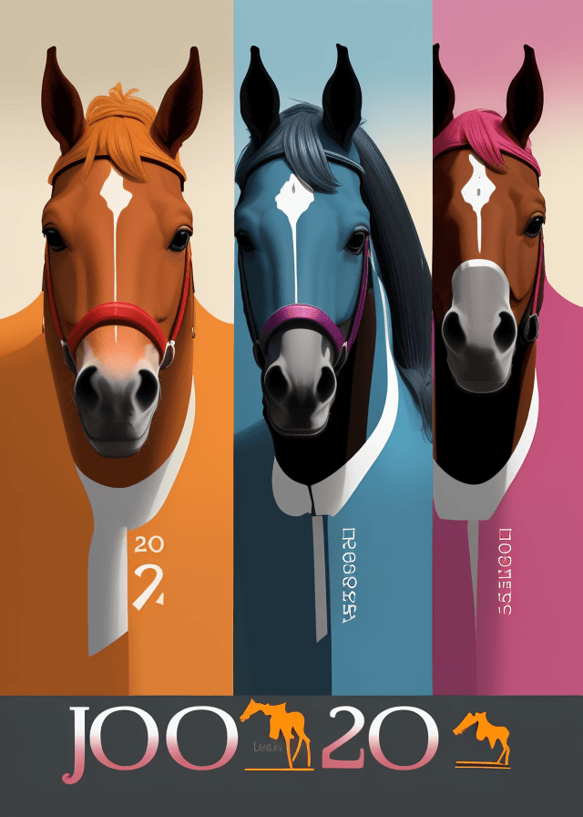 AI generated: Create a poster to celebrate a horse race with jockeys in the summer, using the following instructio...