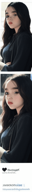 AI generated: FlorencePugh3 Half-Up Half-Down: black hair 