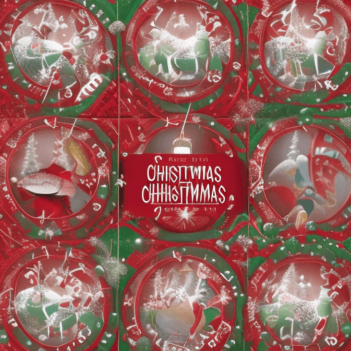 AI generated: A Christmas-themed logo for a product called "Jingle Bait". It's an advent calendar with fishing bai...
