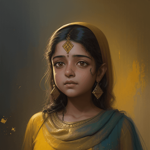 AI generated: painter khushbu ahmed bhat | portrait painter online, in the style of craig mullins, light gold and ...