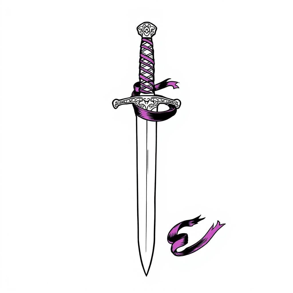 AI generated: Create an Emblem of the 14 High Fashion Dominarcs (Beauty & Presence). Emblem: A saber wrapped in a ...
